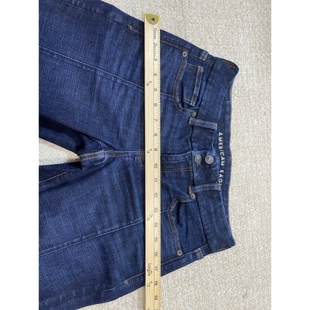 American Eagle Kick Boot Jeans Womens 4 Blue Medium Wash Mid Rise Stretch Denis - Picture 7 of 14